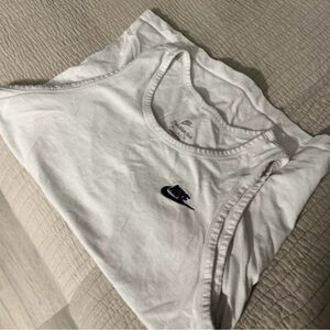 Nike White Sleeveless Top with Black Logo